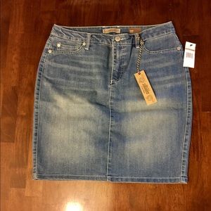 Nine West distressed denim mini skirt